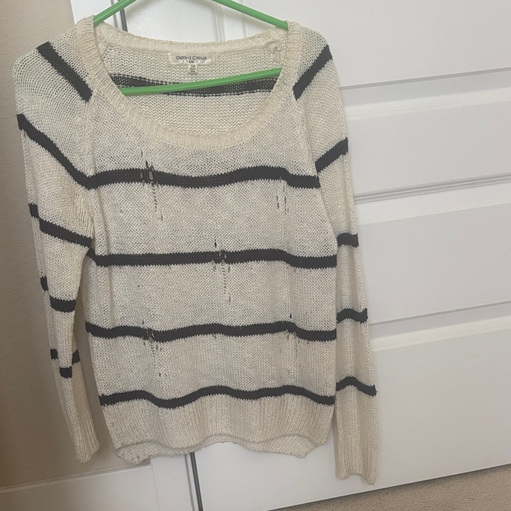 3 for $15!! Oxford Circus white navy blue striped sweater S / M